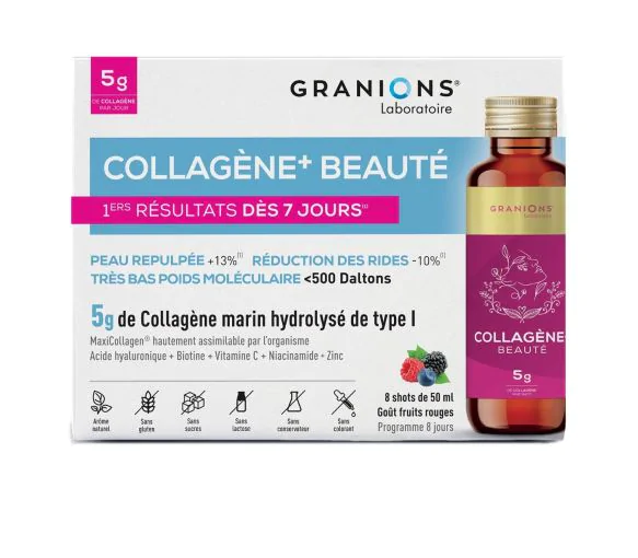 Collagène+ beauté 5g Granions - boite de 8 shots de 50ml