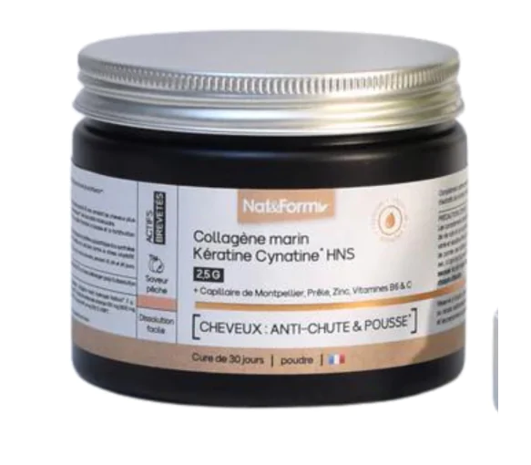 Collagène marin anti-chute & pousse Nat&Form - pot de 120g