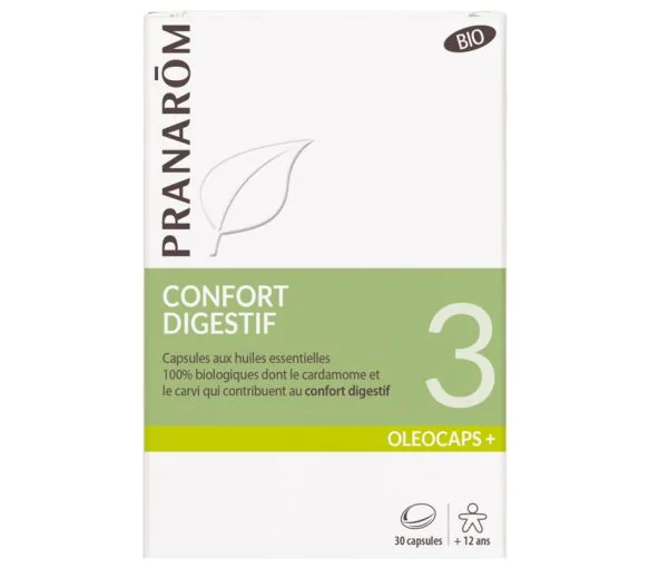 Oléocaps+ 3 Confort digestif bio Pranarom - boite de 30 capsules