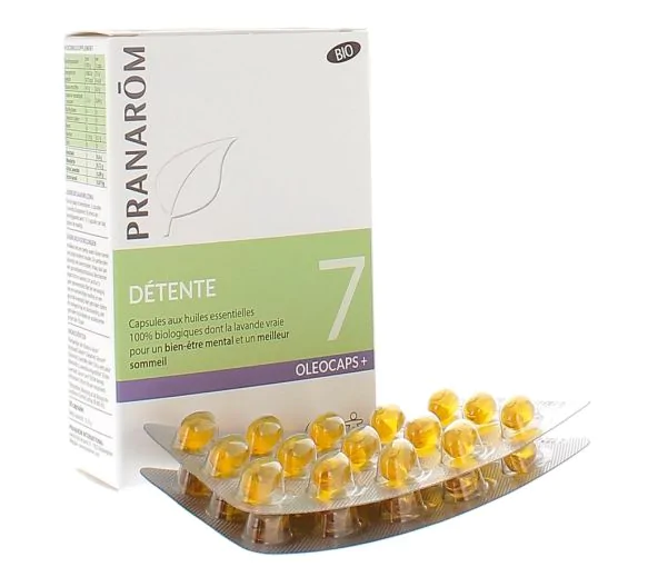 Oléocaps+ 7 Détente bio Pranarom - boite de 30 caspules