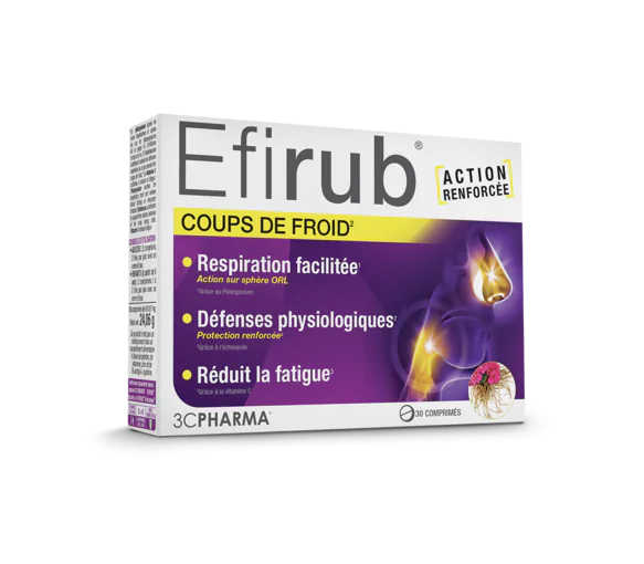 Efirub coups de froid 3C Pharma - boite de 30 comprimés