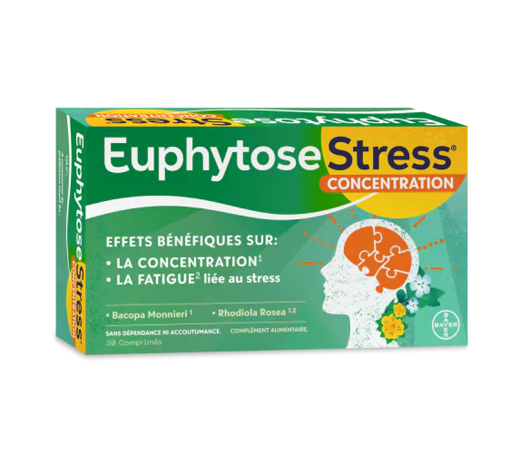 EuphytoseStress® Concentration - Stress, difficulté de concentration - 30 comprimés