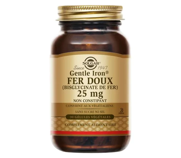 Gentle iron fer doux Solgar - boite de 90 gélules