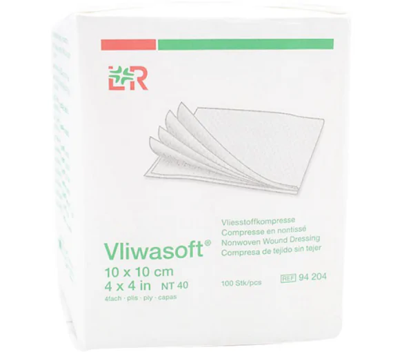 Compresse non tissée non stérile Vliwasoft 10x10cm Velpeau Lohmann & Rausher - boite de 100 compresses