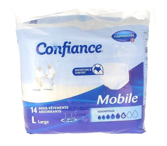 Confiance mobile absorption 6 taille L - sachet de 14 sous-vêtements absorbants