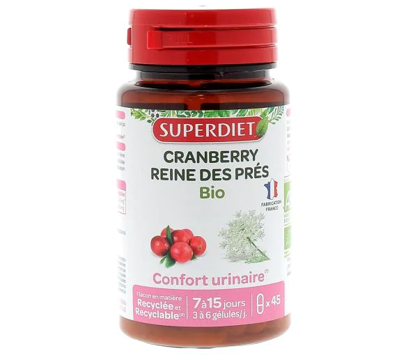 Cranberry reine des prés bio Super Diet - boite de 45 gélules