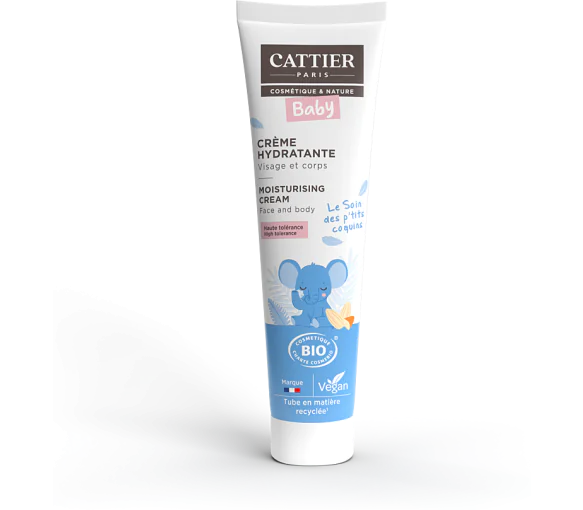 Crème hydratante bébé bio Cattier - tube de 75 ml