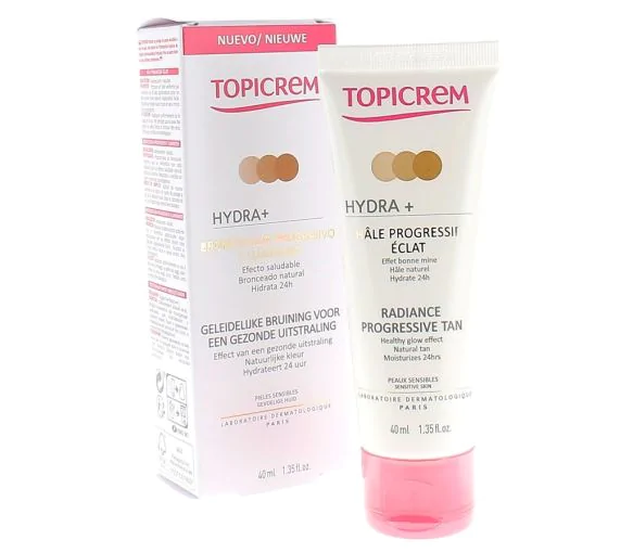 Crème Visage Hâle Progressif Éclat Hydra+ Topicrem - tube de 40 ml