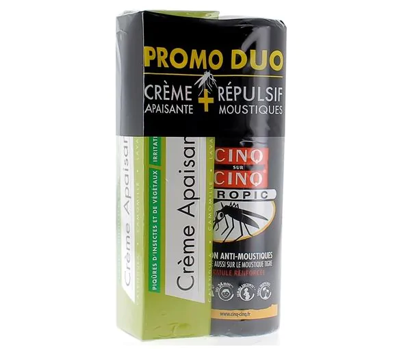 Crème apaisante + Spray Tropic Cinq sur Cinq - spray de 75 ml et tube de 40 g