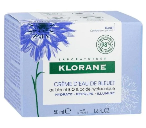 Crème d'eau de bleuet visage Klorane - pot de 50 ml
