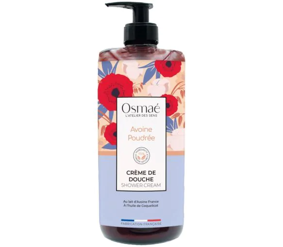 Crème de douche Avoine poudrée Osmaé - flacon-pompe de 1L