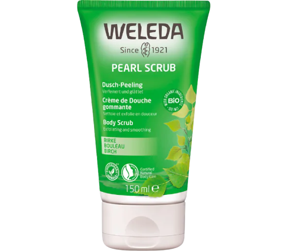 Crème de douche gommante au bouleau bio Weleda - tube de 150 ml