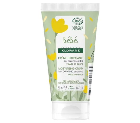 Crème hydratante bébé au calendula bio Klorane - tube de 50 ml