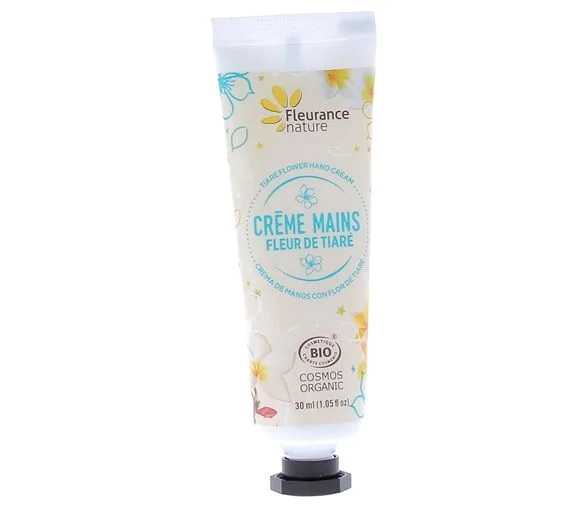 Crème mains fleur de tiaré bio Fleurance nature - tube de 30 ml