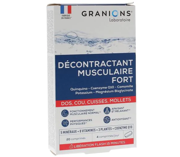 Décontractant musculaire fort Granions - boîte de 20 comprimés