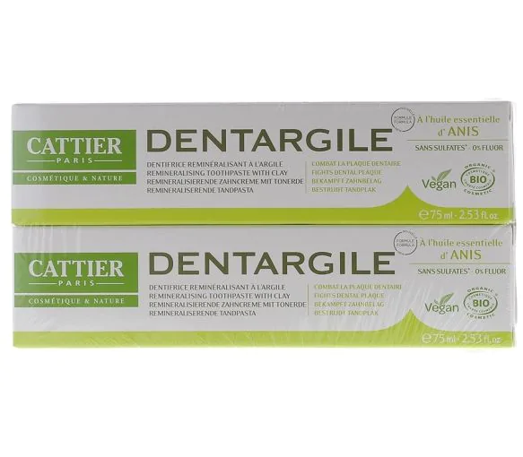Dentargile anis bio Cattier - lot de 2 tubes de 75ml