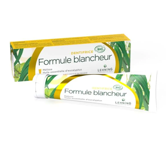 Dentifrice bio formule blancheur Lehning - tube de 80g