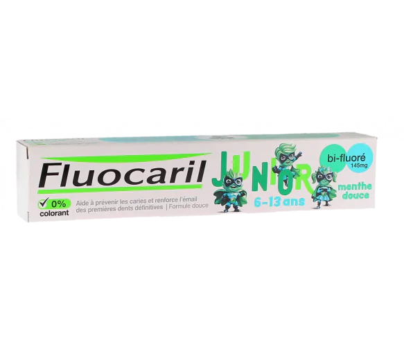 Dentifrice junior 6-13 ans arôme menthe douce Fluocaril - tube de 75 ml