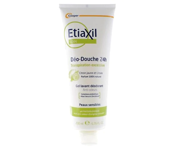 Déo-Douche 24H Gel lavant déodorant citron jaune et litsée Etiaxil - tube de 200 ml