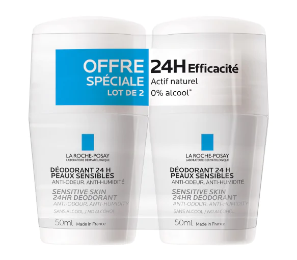 Déodorant physiologique 24h La Roche-Posay - Lot de 2 roll-on de 50 ml