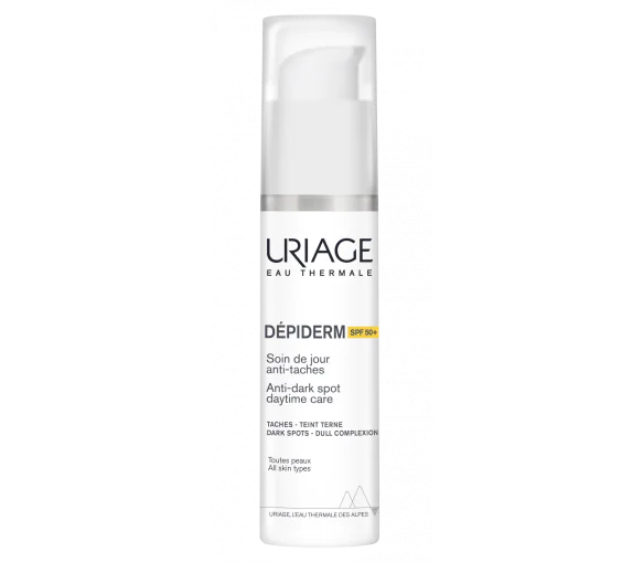 Dépiderm soin de jour anti-taches SPF 50+ Uriage - flacon-pompe de 30 ml