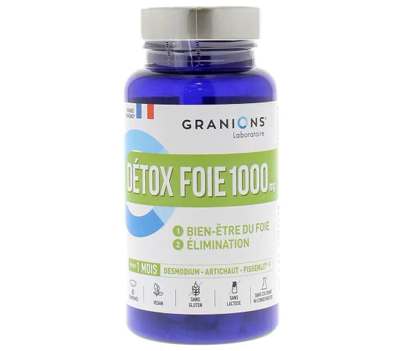 Détox foie 1000 mg Granions - boîte de 60 comprimés