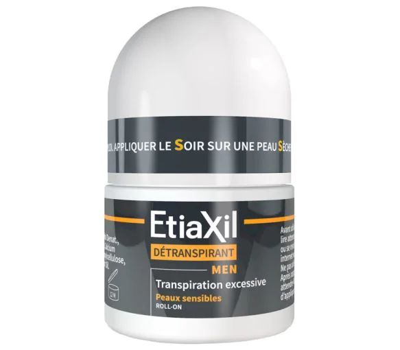 Détranspirant Men homme aisselles peau sensible Etiaxil - roll-on de 15ml