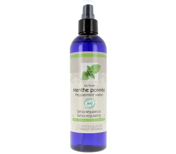 Eau Florale Menthe Poivrée Sébo-régulatrice Laboratoire du Haut-Ségala - Flacon à pompe de 250 ml