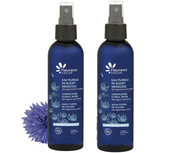 Eau florale de bleuet messicole Fleurance nature - lot de 2 de sprays de 200ml