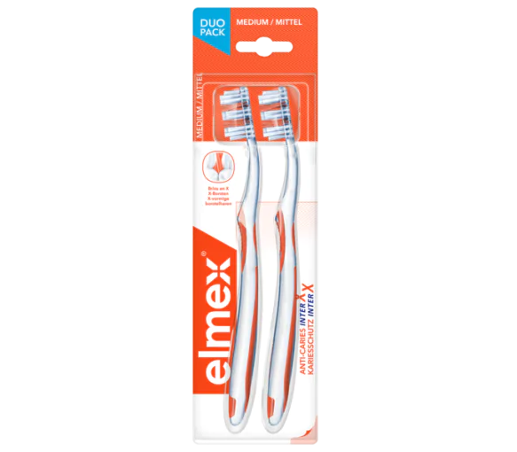 Brosse à dents InterX medium Elmex - 2 brosses à dents