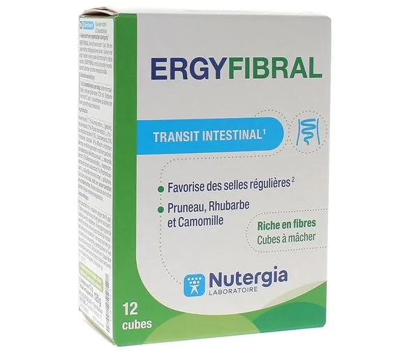 Energy fibral transit intestinal Nutergia - boite de 12 cubes
