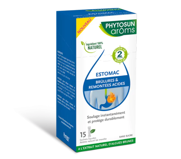 Estomac brûlures & remontées acides Phytosun Arôms - boîte de 15 sachets liquides