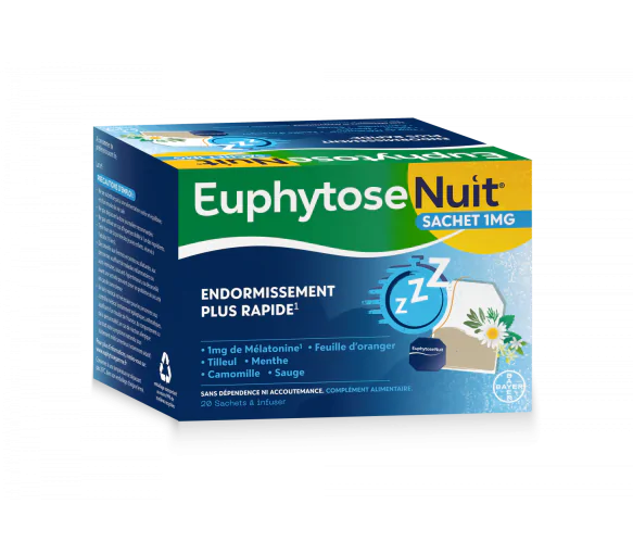 Euphytose Nuit Sommeil Mélatonine et Feuille d'Orange 20 sachets à infuser