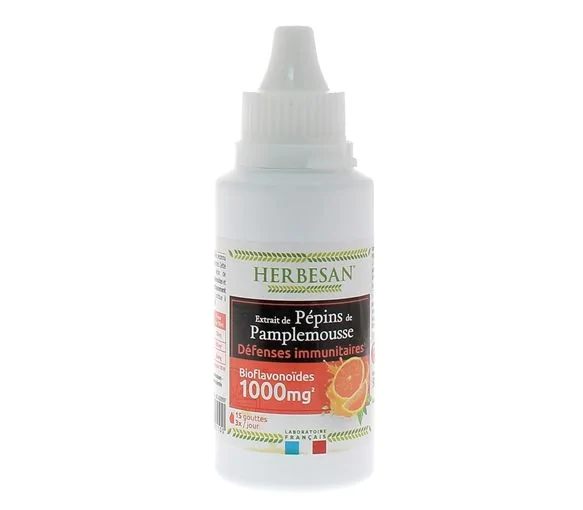 Extrait de pépins de pamplemousse 1000 mg Herbesan - flacon compte-gouttes de 50ml