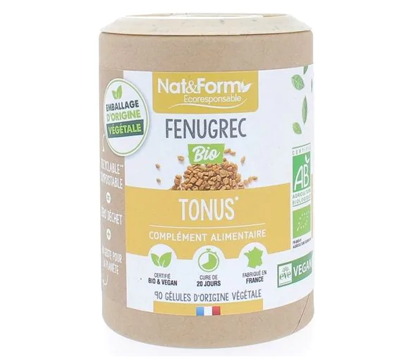 Fenugrec bio Ecoresponsable Nat&Form - boite de 90 gélules