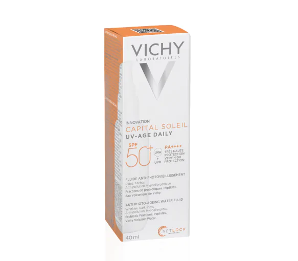Capital soleil Fluide anti-photovieillissement UV Age Daily SPF 50+ Vichy - flacon-pompe de 40ml