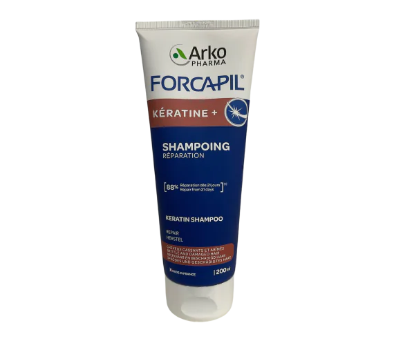 Forcapil shampooing Kératine+ fortifiant/réparation Arkopharma - tube de 200ml