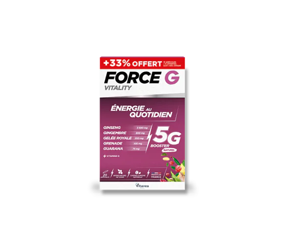 Force G Vitality énergie immédiate Vitavea - boite de 20 ampoules