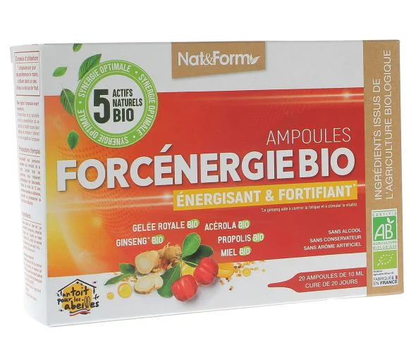Forcénergie bio Nat&Form - boîte de 20 ampoules