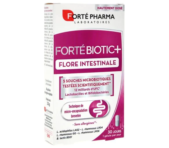 Fortebiotic+ Flore intestinale Forte Pharma - boîte de 30 gélules