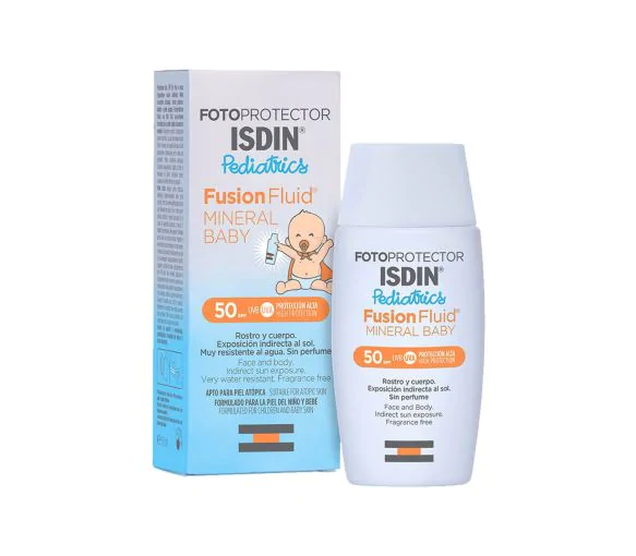Protection solaire bébé Fusion Fluid Mineral SFP 50+ Fotoprotector Isdin Pediatrics - flacon de 50ml