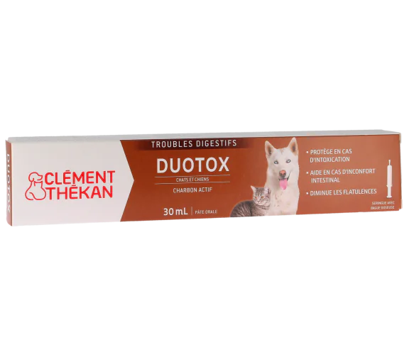 Duotox troubles digestifs chiens et chats Clément Thékan - pâte orale de 30g avec seringue