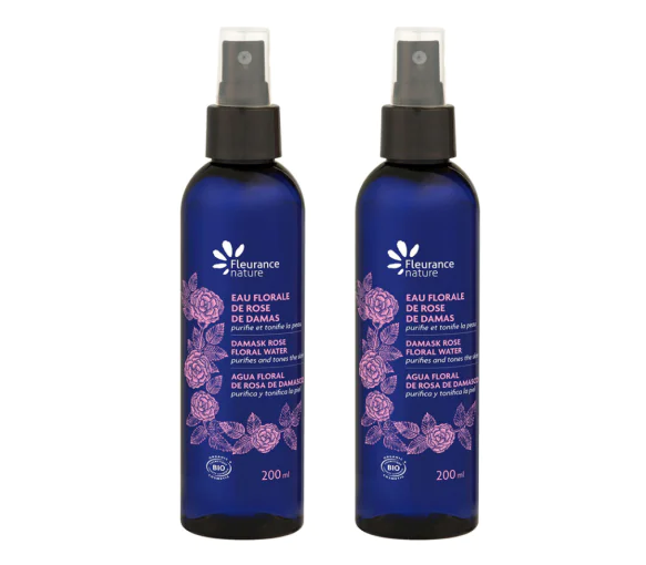 Eau florale de rose de damas Fleurance nature - lot de 2 sprays de 200ml
