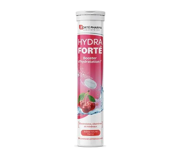 Hydra Forté booster d'hydratation arôme naturel cerise Forté Pharma - 24 comprimés effervescents