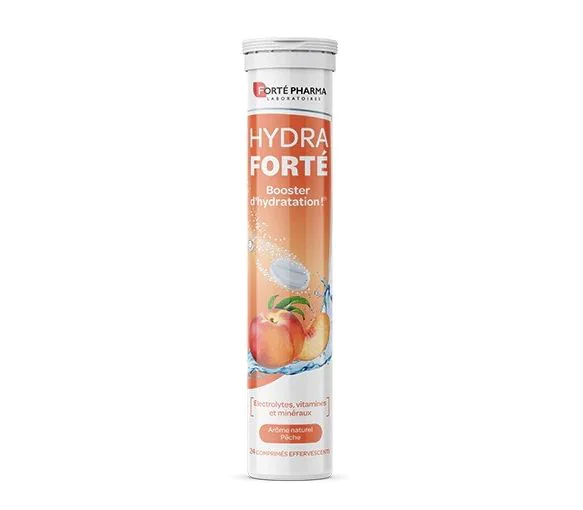Hydra Forté booster d'hydratation arôme naturel pêche Forté Pharma - 24 comprimés effervescents