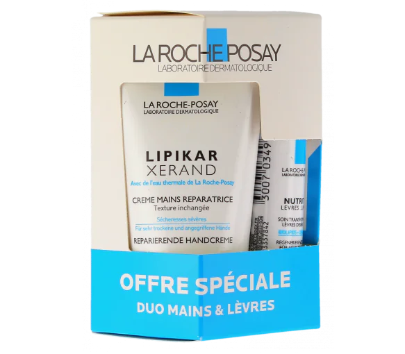 Lipikar Xerand crème mains + nutritic lèvres La Roche-Posay - lot de 2 produits