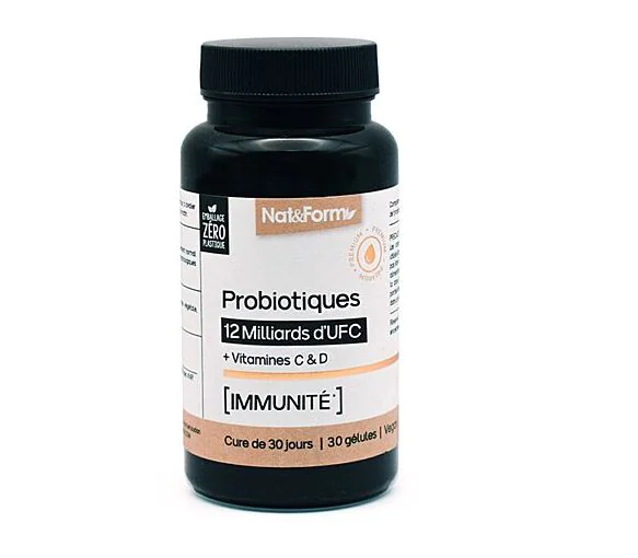 Probiotiques immunité Nat&Form - pot de 30 gélules