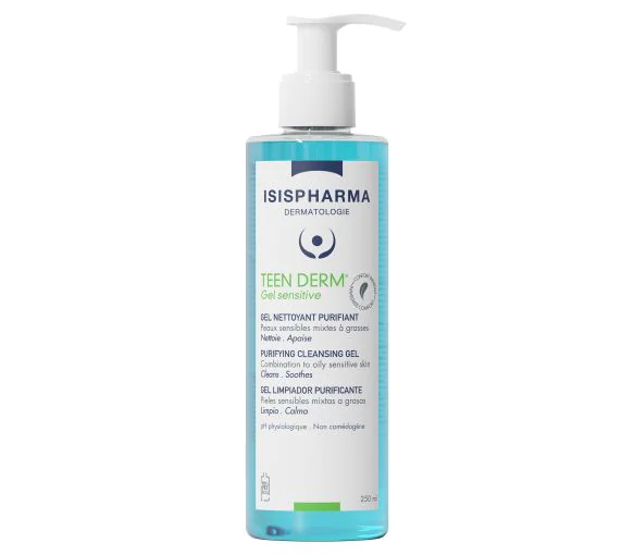 Teen Derm gel nettoyant purifiant Isispharma - flacon-pompe de 250ml