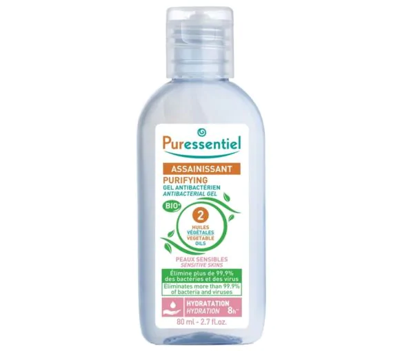 Gel antibactérien Assainissant Peaux Sensibles aux 2 huiles végétales Puressentiel - flacon de 80ml