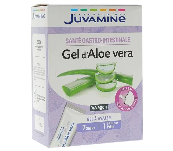 Gel d'Aloe vera Juvamine - boite de 7 sticks à avaler